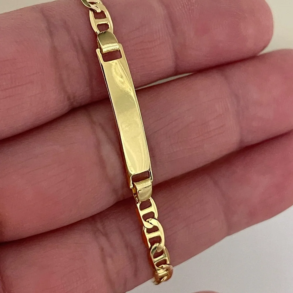 18k Gold Filled Children Mariner ID Bracelet